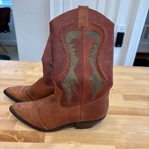 Vintage Circle S Cowgirl Boots Womens Size 7.5 Rodeo Boho Western Pointed Toe